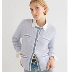 J. Crew Marled Sweater Lady Jacket in Lilac/Blue/White Seascape Cardigan S